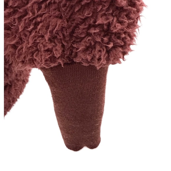 Nordic Beach Body Wrap Sherpa Fleece Hooded Cardigan Mahogany Wine One Size OSFA - Picture 5 of 6